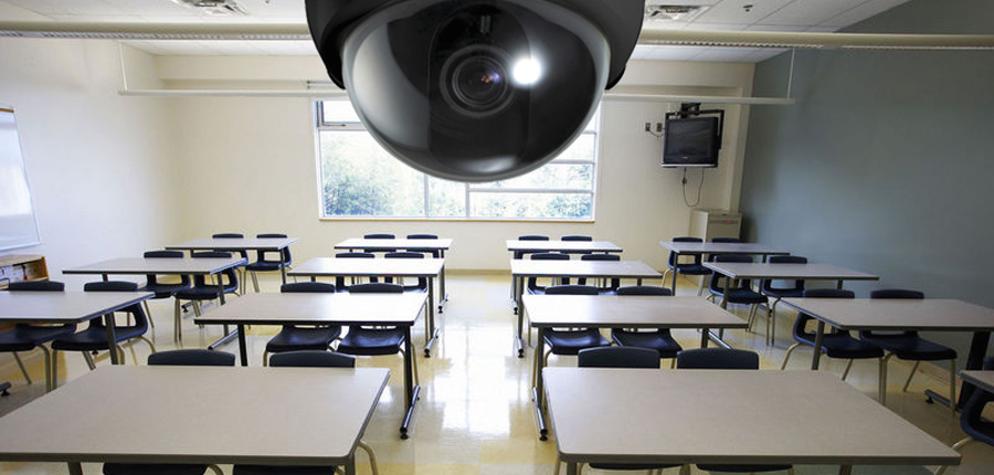 fake security cameras school
